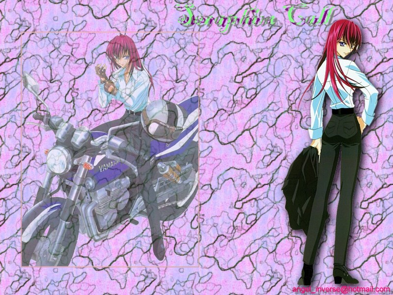 A red headed anime biker chic from Seraphim Call.